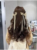 ブリーチなしカラー/ヘアアレンジ/ヘアセット/福岡/10代20代30代