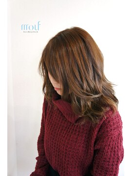 ムゥフ ヘアーアンドアイラッシュ(mouf hair&eyelash) 【ｍｏｕｆ】ハイライト×エアウェーブで作るラブロング