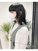 【ｓｏｕ】中野担当！ミディアムウルフ　ウルフ　黒髪ウルフ