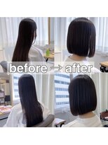 アンス 大阪梅田(ANs.)&nbsp;大人かわいい、黒髪 、前下がりボブ、ミニボブ、ショートボブ