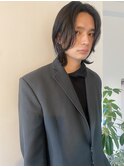 メンズニュアンスパーマウルフセンターパート