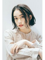クロワ(croix) 【croix】切りっぱなしボブ セミウェット オリーブカラー