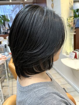 クオリス 上板橋店(QUALIS) 大人の色気かきあげミディアムレイヤースタイル