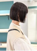 大平/ミニボブ切りっぱなし前下がり暗髪ラベンダーベージュ20代