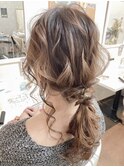 ロングヘアアレンジ　ローポニー
