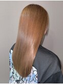 髪質改善 酸性ストレート ロング ミルクティーベージュ 美髪