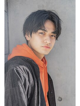 シティ(CITY) 【men`s】フェザーパーマグレー刈り上げショートブルーカラー