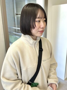 ロジェ(loje) 【loje】ナチュラル黒髪ワンレンボブ/フェイスレイヤー