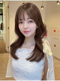 韓国ヘア似合わせレイヤーカット前髪顔周りカット大人美人