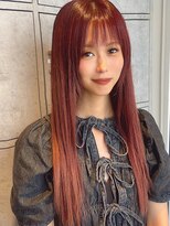 ヘアリゾート粋 新宿三丁目本店 ケアカラー/ピンクブラウン/ストレート/ロング