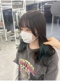 暗髪×グリーンインナーカラーで差別化☆札幌大通