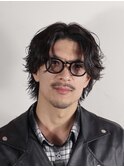 シャドウパーマラウンドマッシュフェザーパーマメンズパーマ眉毛
