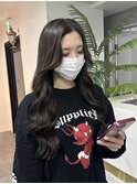 韓国風巻き髪×オリーブベージュ