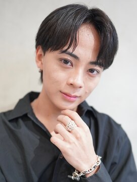 ニコ トウキョウ ヨコハマ(nico) メンズセンターパートウルフセンターパートニュアンスパーマ襟足