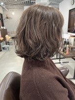 カーフ アオゾラヘアー 光の森2号店(calf AOZORA HAIR) ミディアムウェーブ レイヤーパーマ ボブ スタイリング簡単