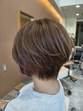 リアン(Lien) ショート×インナーカラーピンク×アッシュベージュカラー