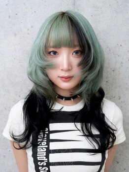 テラス バイ イオエ 京都烏丸御池店(Terrace. by ioe)の写真/ラフで抜け感のある個性的なハイトーンスタイルをご提案♪ダメージを抑えたケアブリーチ使用◎