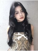 海外レイヤーと毛流れカーテンバング