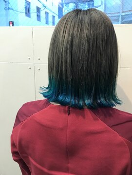 ラフ 原宿(L.a.a.g.f harajuku) ライトブルー 裾カラー エンドカラー@原宿