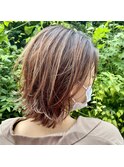 オータムグラデーション_くせ毛風ボブ_ナチュラルカラー