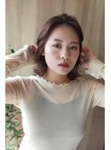 #大人ミディアム  外ハネ　かきあげバング　耳掛け #