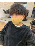 #韓国マッシュ#メンズパーマ#ニュアンスマッシュ#センターパート