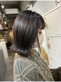 切りっぱなしボブ/ラベンダーグレージュ