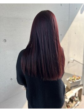 アチーブ ヘア デザイン(achieve hair design) 暖色系マットピンクブラウン ナチュラル美髪ストレートロング