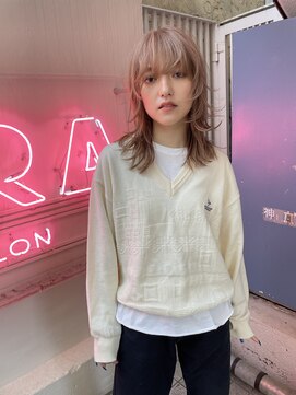 ノラキチジョウジ(NORA KICHIJOJI) ウルフボブロングレイヤー耳かけフェイスレイヤーレイヤーボブ