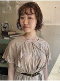 顎ラインボブと、柔らかくパーマ