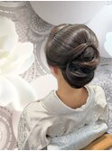和装スタイル　シニヨンヘア　キレイ目シニヨン