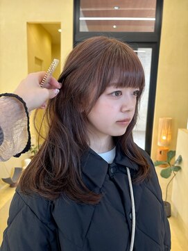 スニュウ(snuw) 切りっぱなしボブ小顔カットグレージュミルクティ