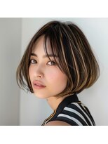 ロディーナコク 大口 新子安(rodina.coc)&nbsp;30代40代50代◎白髪ぼかしハイライトボブ/イメチェン/髪質改善