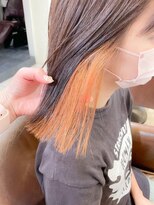 ネオリーブ チロル 横浜西口店(Neolive CiroL.)&nbsp;シアーオレンジ見せるインナーカラー/切りっぱなしボブ【横浜】k