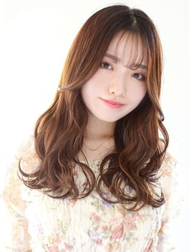 ガリカ 渋谷(Gallica) ガーリーな顔まわりレイヤーゆる巻きロング×ラテブラウン