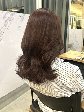 アリュウル 表参道(ALLURE) ブリーチなしピンクブラウン×レイヤーカットくびれヘア