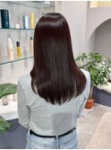 サラツヤロングベージュカラーブリーチしない透明感カラー