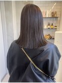 切りっぱなしミディアム×ブリーチなしグレージュ【髪質改善】