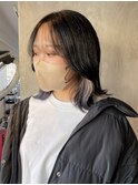 仕事・学校で隠せるインナーカラーグレー　表参道美容室