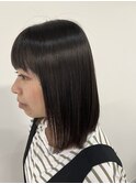 自然な内巻きの酸性ストレートパーマ◎