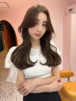 韓国ヘア/顔まわりカット/流れ前髪/くびれヘア