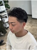 ツイストスパイラルパーマラルフカールオールバック刈り上げ