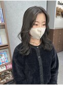 天神/大名/グレージュ/透け感カラー/顔周りカット
