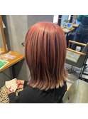 20代30代ソフトウルフ肩ラインダブルカラーピンクカラー