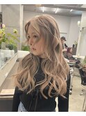 ミルクティーカラー・表参道ケアブリーチ・ハイブリーチ・ロング