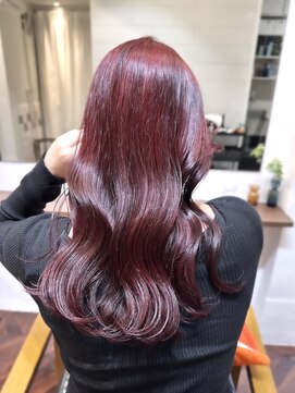 ラレイ ハラジュク(Lalei harajuku) 【白石】ブリーチなしワインレッド暖色赤髪原宿