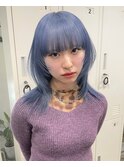 イメチェンヘアスタイル×ブルーカラー×レイヤーカット