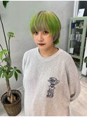 カジュアルストリートモードショート×ネオングリーン