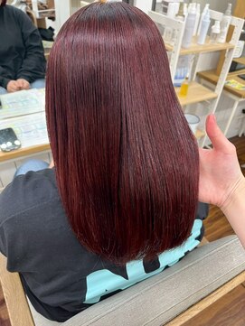 ツヤ髪20代30代40代ワインレッドボルドーカラー