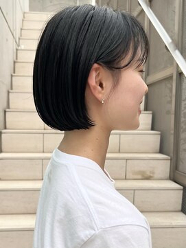 ニコ トウキョウ(nico TOKYO) 20代30代ミニボブ切りっぱなしボブぱっつん前髪シースルー顔周り